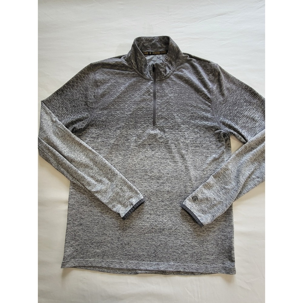 Champion Power Core Mens Medium Gray Space Dye Quarter Zip Pullover Thumbholes